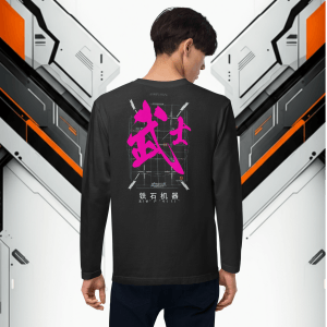 Mecha Corps Earth [Passion Caligraphy Folio]-Unisex long sleeve t-shirt-Pink Attack